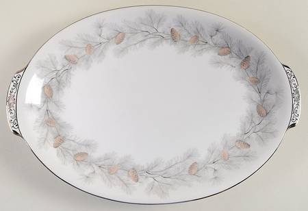 Sierra Pines (No #, Platinum Trim) 12" Oval Serving Platter