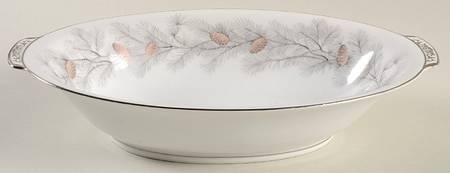 Sierra Pines (No #, Platinum Trim) 10" Oval Vegetable Bowl
