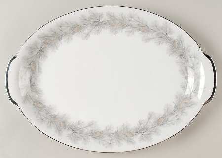 Sierra Pines (No #, Platinum Trim) 15" Oval Serving Platter