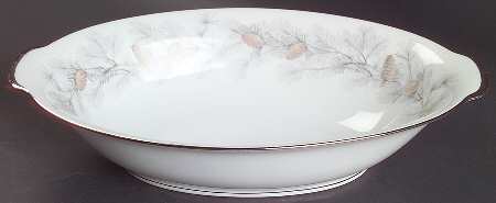 Sierra Pines (No #, Platinum Trim) 10" Oval Vegetable Bowl