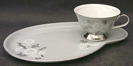 Starlite (Red Backstamp) Snack Plate & Cup Set