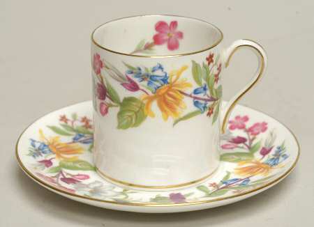 Spring Bouquet Flat Demitasse Cup & Saucer Set