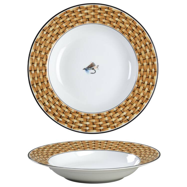 Fish Creel Large Rim Soup Bowl