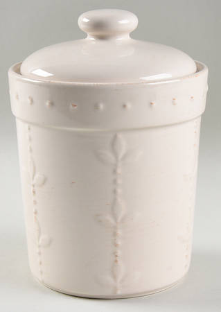 Sorrento Jicama (White, Terra Cotta Accents) Medium Canister & Lid