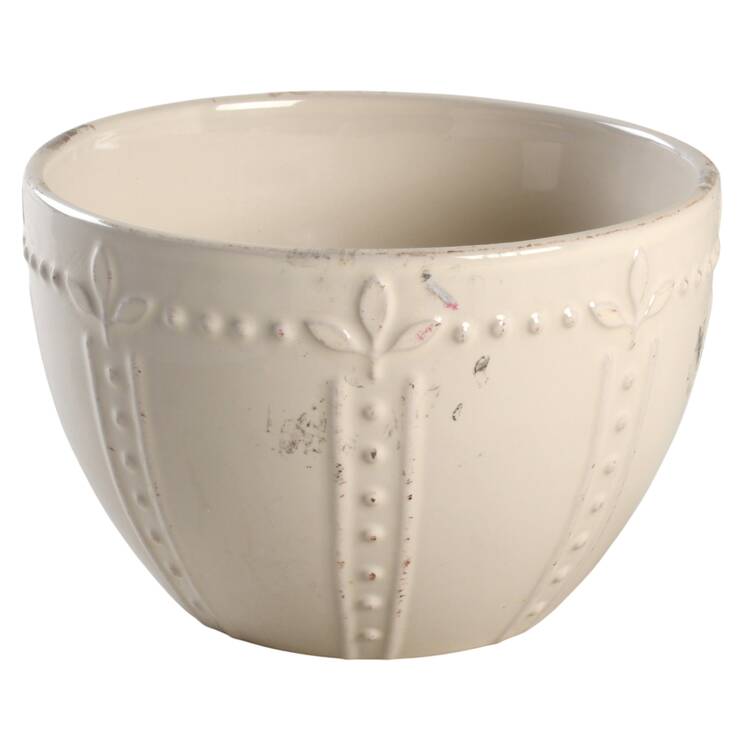 Sorrento Jicama (White, Terra Cotta Accents) 6" Mixing Bowl