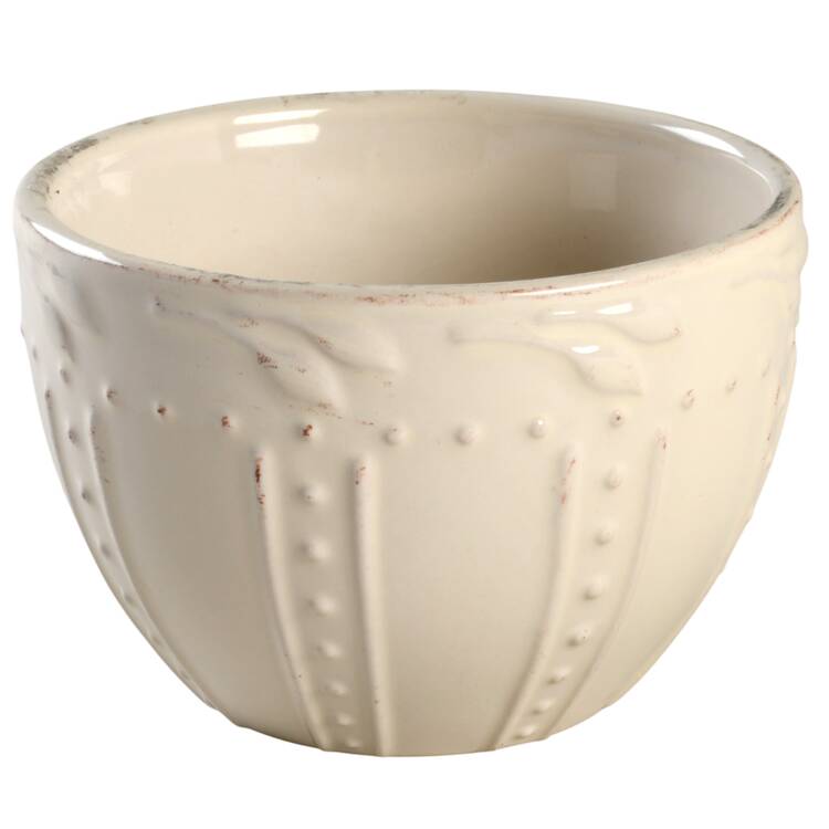 Sorrento Jicama (White, Terra Cotta Accents) 4" Mixing Bowl
