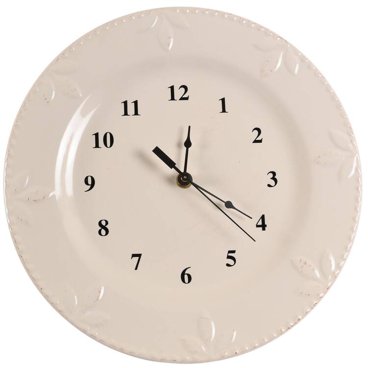 Sorrento Jicama (White, Terra Cotta Accents) 1-2" depth  Clock Plate HC
