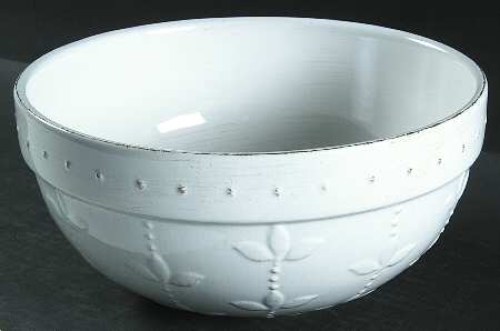 Sorrento Jicama (White, Terra Cotta Accents) 9" Mixing Bowl