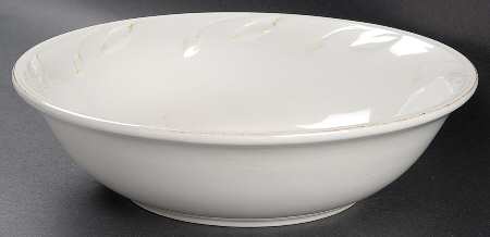 Sorrento Jicama (White, Terra Cotta Accents) 9" Round Vegetable Bowl