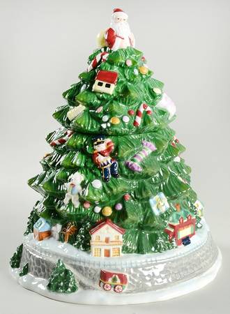 Christmas Tree Tree Shape Cookie Jar & Lid