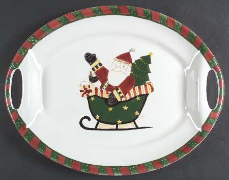 Santa's Spirit 18" Oval Serving Platter