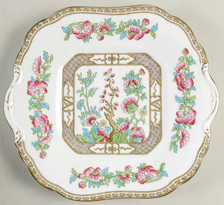 Indian Tree Square Handled Cake Plate
