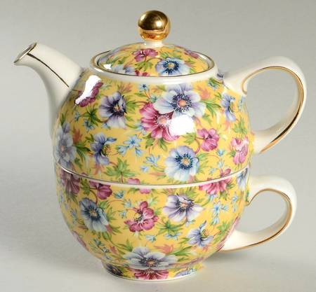 Sophie Chintz Individual Teapot & Lid with Cup