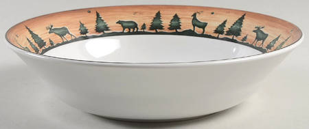 Log Cabin 9" Round Vegetable Bowl