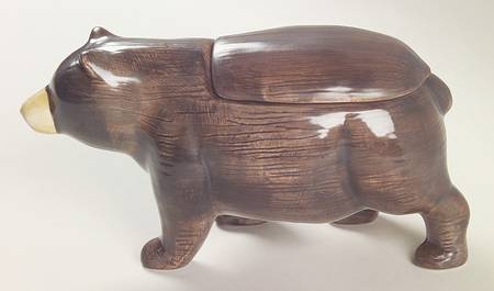 Log Cabin Figural Sugar Bowl & Lid