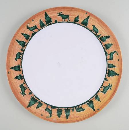 Log Cabin Melamine Dinner Plate