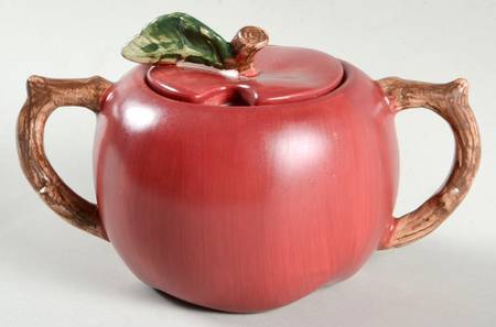 Apple Orchard Figural Sugar Bowl & Lid