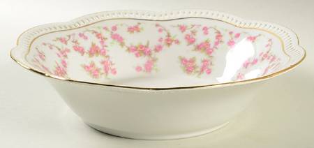 Bridal Rose (Pierced, Scalloped) 9" Round Vegetable Bowl