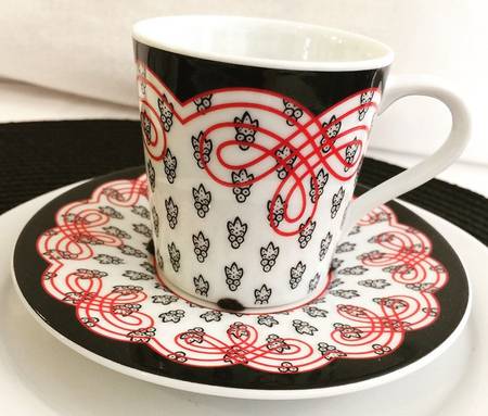 La Mouche Flat Demitasse Cup & Saucer Set by Solafrance