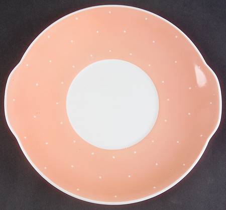 Raised Spot Pink Handled Cake Plate