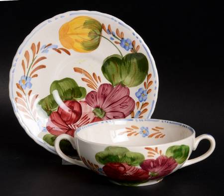 Belle Fiore Flat Cream Soup Bowl & Saucer Set