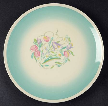 Dresden Spray Coupe Luncheon Plate