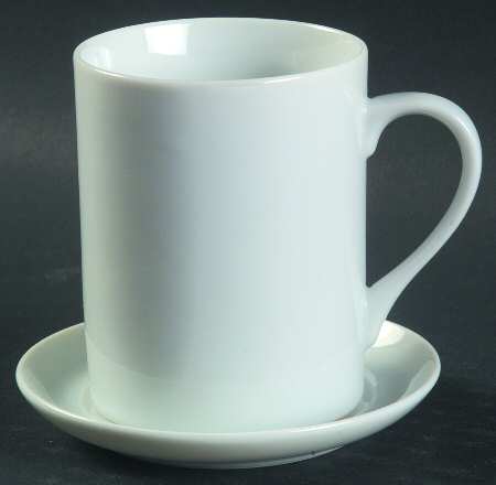 Forma White Flat Demitasse Cup & Saucer Set by Schmid