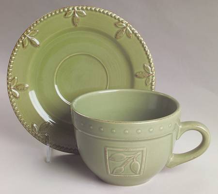 Sorrento Oregano (Green) Jumbo Cup & Saucer Set