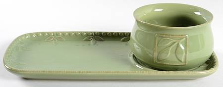 Sorrento Oregano (Green) Soup & Sandwich Set (Tray & Bowl)