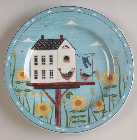 Birdhouses Salad Plate