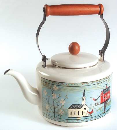 Birdhouses Metal Kettle & Lid