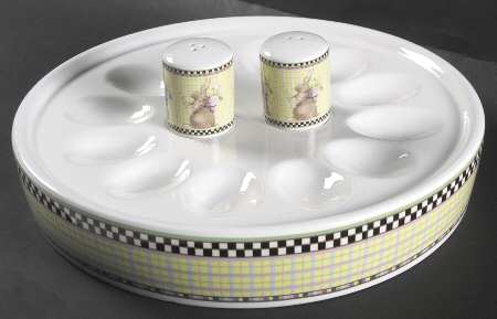 Easter Deviled Egg Plate with Salt and Pepper