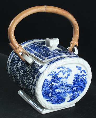 Afternoon Tea Collection Blue Biscuit Barrel & Lid