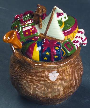 Merry Little Christmas Figural Sugar Bowl & Lid