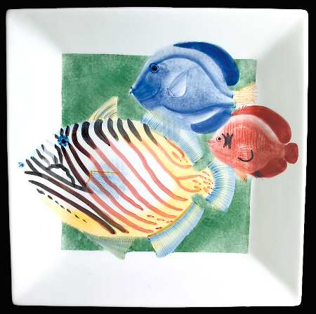 Sea Colors 12" Square Serving Platter by Sakura