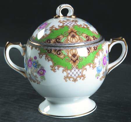 Sheraton Green (Smooth) Sugar Bowl & Lid