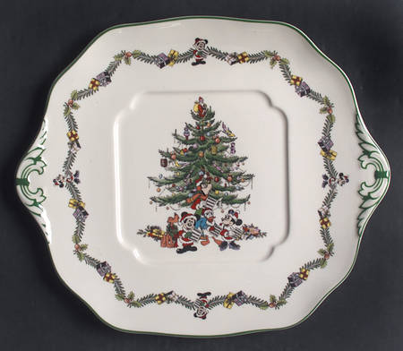 Disney Christmas Tree Celebration Square Disney Cake Plate by Spode
