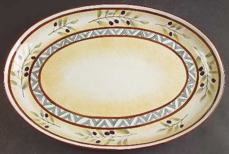 Les Olives 16" Oval Serving Platter by Sakura