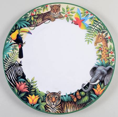Jungle Animals Melamine Dinner Plate