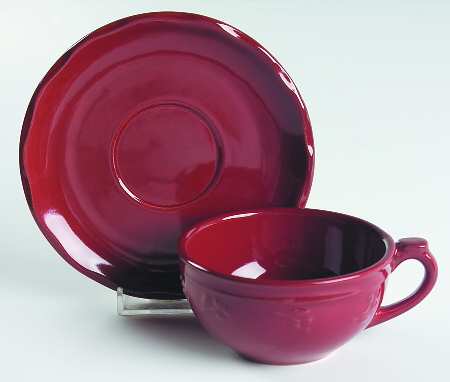 Bella Red (Ruby) Flat Demitasse Cup & Saucer Set