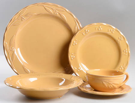 Bella Yellow (Mustard) 5 Piece Place Setting