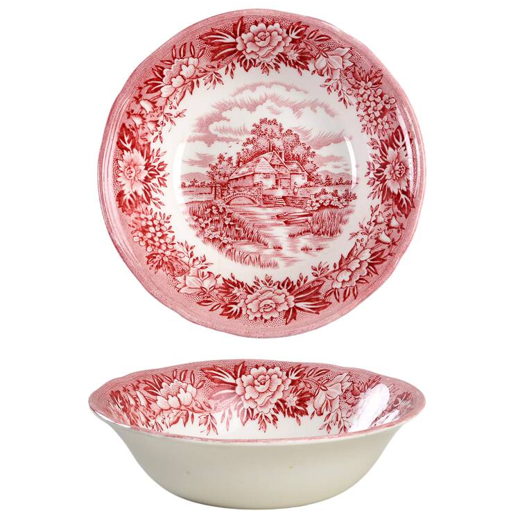 English Village Red Fruit/Dessert (Sauce) Bowl