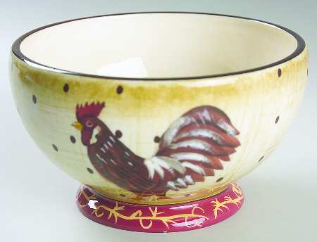 Farmhouse Rooster Fruit/Cereal Bowl