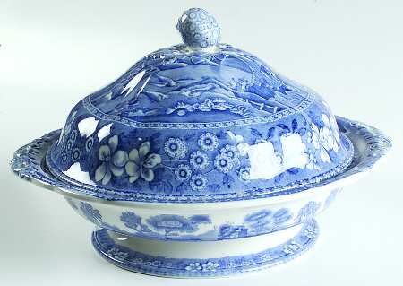 Tower Blue (Light Blue) Round Covered Vegetable by Spode