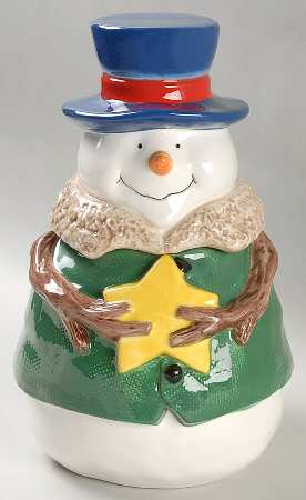 Button Tree Button Up Figural Cookie Jar & Lid