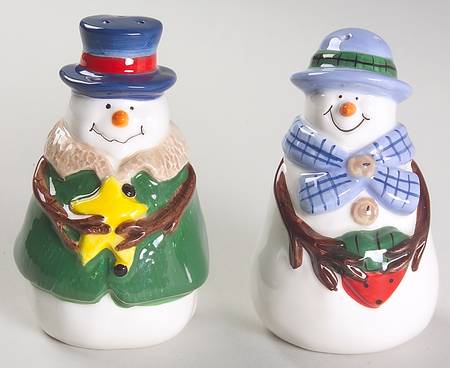 Button Tree Button Up Figural Salt and Pepper