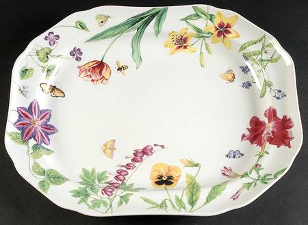 English Floral 16" Oval Serving Platter
