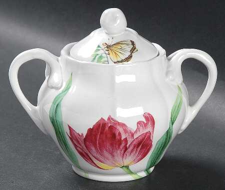 English Floral Sugar Bowl & Lid