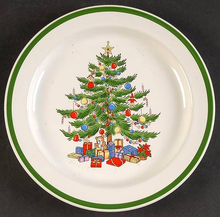 Christmas Tree (Wide Green Band) Salad Plate