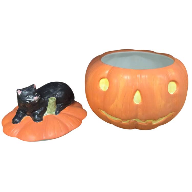 Pumpkin Hollow Figural Cookie Jar No Lid